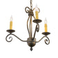 Meyda Lighting Sienna 18" 3-Light French Bronze Chandelier With Amber Faux Candlelight