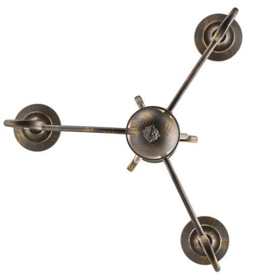 Meyda Lighting Sienna 18" 3-Light French Bronze Chandelier With Amber Faux Candlelight