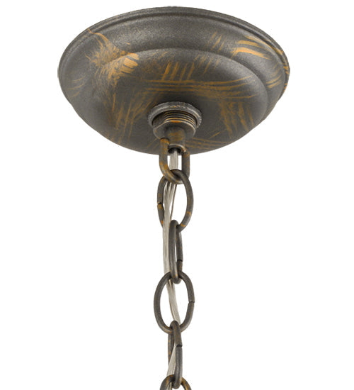 Meyda Lighting Sienna 18" 3-Light French Bronze Chandelier With Amber Faux Candlelight