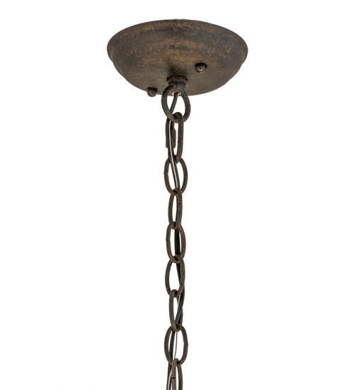 Meyda Lighting Sienna 30" 6-Light Chestnut Chandelier With Brown Tuscan Alabaster Paper Shade