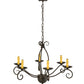 Meyda Lighting Sienna 30" 6-Light Chestnut Chandelier With Brown Tuscan Alabaster Paper Shade