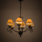 Meyda Lighting Sienna 30" 6-Light Chestnut Chandelier With Brown Tuscan Alabaster Paper Shade