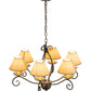 Meyda Lighting Sienna 30" 6-Light Chestnut Chandelier With Brown Tuscan Alabaster Paper Shade