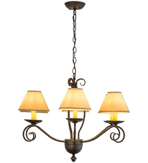 Meyda Lighting Sienna 30" 6-Light Chestnut Chandelier With Brown Tuscan Alabaster Paper Shade