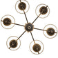 Meyda Lighting Sienna 30" 6-Light Chestnut Chandelier With Brown Tuscan Alabaster Paper Shade