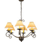 Meyda Lighting Sienna 30" 6-Light Chestnut Chandelier With Brown Tuscan Alabaster Paper Shade