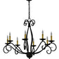 Meyda Lighting Sienna 36" 8-Light Blackwash Chandelier With Amber Faux Candlelight