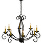 Meyda Lighting Sienna 36" 8-Light Blackwash Chandelier With Amber Faux Candlelight