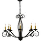 Meyda Lighting Sienna 36" 8-Light Blackwash Chandelier With Amber Faux Candlelight