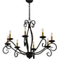 Meyda Lighting Sienna 36" 8-Light Blackwash Chandelier With Amber Faux Candlelight