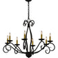 Meyda Lighting Sienna 36" 8-Light Blackwash Chandelier With Amber Faux Candlelight