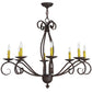 Meyda Lighting Sienna 36" 8-Light Cajun Spice Chandelier With Amber Faux Candlelight