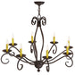 Meyda Lighting Sienna 36" 8-Light Cajun Spice Chandelier With Amber Faux Candlelight