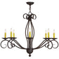 Meyda Lighting Sienna 36" 8-Light Cajun Spice Chandelier With Amber Faux Candlelight