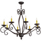 Meyda Lighting Sienna 36" 8-Light Cajun Spice Chandelier With Amber Faux Candlelight