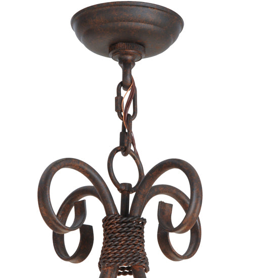 Meyda Lighting Sienna 36" 8-Light Cajun Spice Chandelier With Amber Faux Candlelight