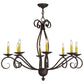 Meyda Lighting Sienna 36" 8-Light Cajun Spice Chandelier With Amber Faux Candlelight