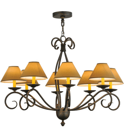 Meyda Lighting Sienna 40" 8-Light French Bronze Chandelier With Amber Faux Candlelight