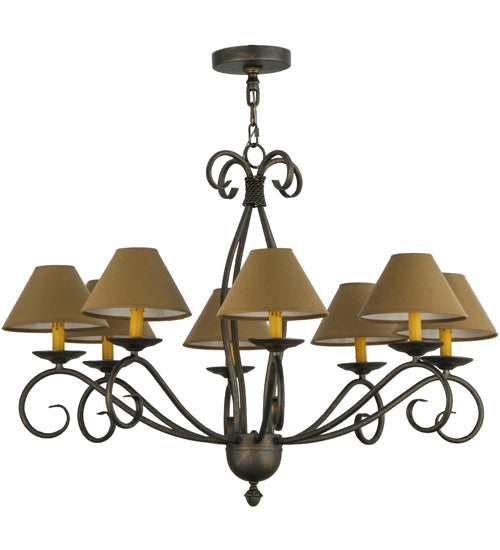 Meyda Lighting Sienna 40" 8-Light French Bronze Chandelier With Amber Faux Candlelight