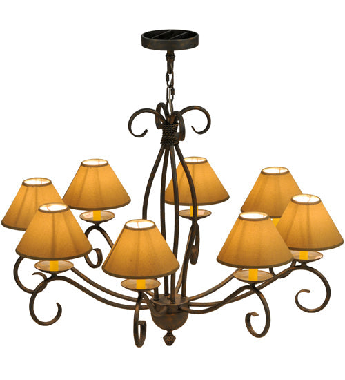 Meyda Lighting Sienna 40" 8-Light French Bronze Chandelier With Amber Faux Candlelight