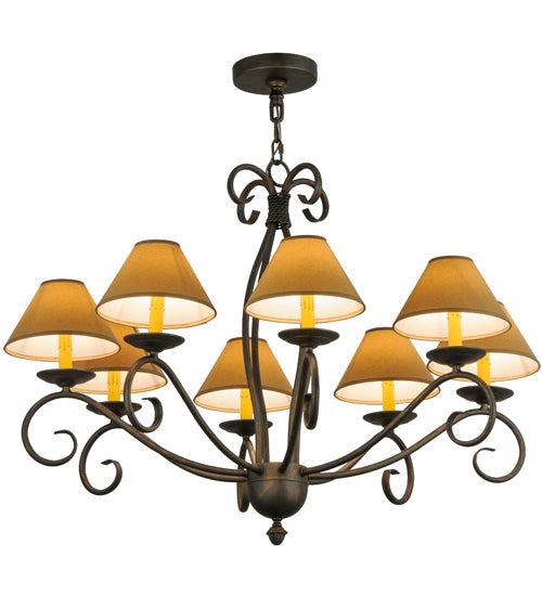 Meyda Lighting Sienna 40" 8-Light French Bronze Chandelier With Amber Faux Candlelight