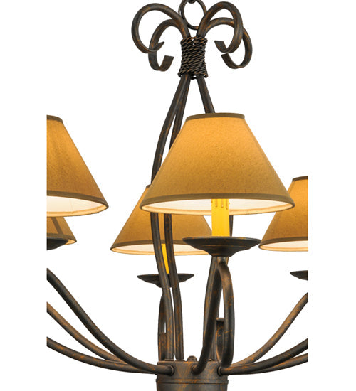 Meyda Lighting Sienna 40" 8-Light French Bronze Chandelier With Amber Faux Candlelight