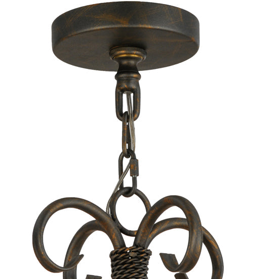 Meyda Lighting Sienna 40" 8-Light French Bronze Chandelier With Amber Faux Candlelight