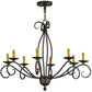 Meyda Lighting Sienna 40" 8-Light French Bronze Chandelier With Amber Faux Candlelight