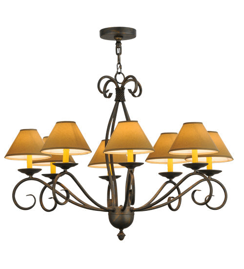 Meyda Lighting Sienna 40" 8-Light French Bronze Chandelier With Amber Faux Candlelight