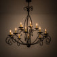Meyda Lighting Sienna 48" 15-Light 2-Tier Timeless Bronze Chandelier With Amber Faux Candlelight