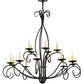 Meyda Lighting Sienna 48" 15-Light 2-Tier Timeless Bronze Chandelier With Amber Faux Candlelight