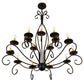 Meyda Lighting Sienna 48" 15-Light 2-Tier Timeless Bronze Chandelier With Amber Faux Candlelight