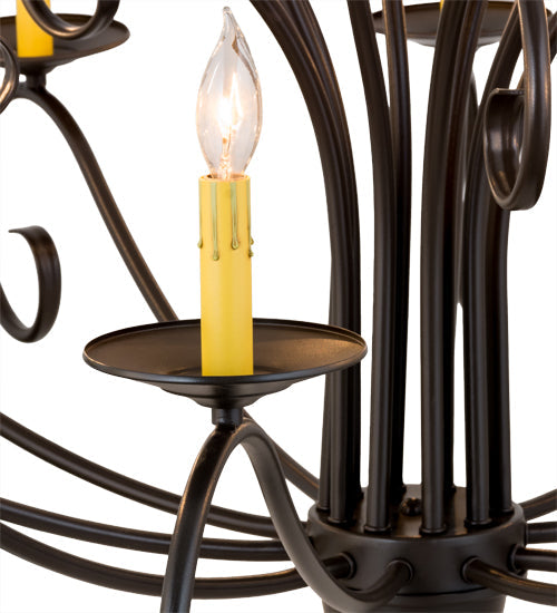 Meyda Lighting Sienna 48" 15-Light 2-Tier Timeless Bronze Chandelier With Amber Faux Candlelight