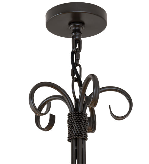 Meyda Lighting Sienna 48" 15-Light 2-Tier Timeless Bronze Chandelier With Amber Faux Candlelight