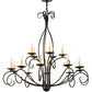 Meyda Lighting Sienna 48" 15-Light 2-Tier Timeless Bronze Chandelier With Amber Faux Candlelight