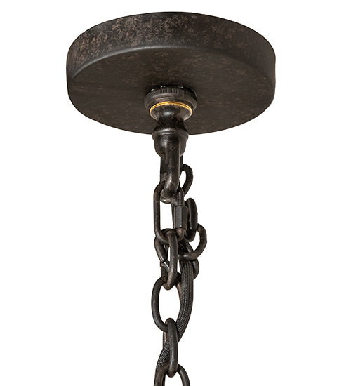 Meyda Lighting Sienna 60" 18-Light 2-Tier Coffee Bean Chandelier With Ivory Faux Candlelight
