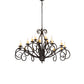 Meyda Lighting Sienna 60" 18-Light 2-Tier Coffee Bean Chandelier With Ivory Faux Candlelight