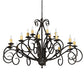 Meyda Lighting Sienna 60" 18-Light 2-Tier Coffee Bean Chandelier With Ivory Faux Candlelight