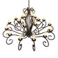 Meyda Lighting Sienna 60" 18-Light 2-Tier Coffee Bean Chandelier With Ivory Faux Candlelight