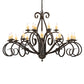 Meyda Lighting Sienna 60" 18-Light 2-Tier Coffee Bean Chandelier With Ivory Faux Candlelight