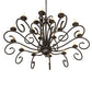 Meyda Lighting Sienna 60" 18-Light 2-Tier Coffee Bean Chandelier With Ivory Faux Candlelight