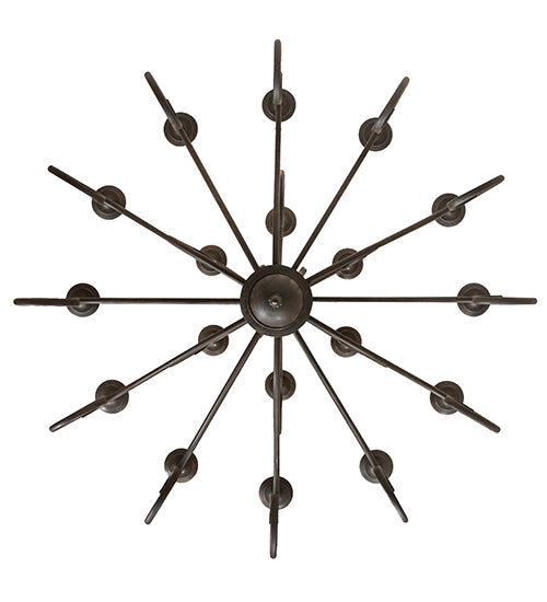 Meyda Lighting Sienna 60" 18-Light 2-Tier Coffee Bean Chandelier With Ivory Faux Candlelight