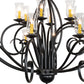 Meyda Lighting Sienna 72" 18-Light Satin Black Wrought Iron Chandelier With Clear Hurricane Shade Glass