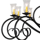 Meyda Lighting Sienna 72" 18-Light Satin Black Wrought Iron Chandelier With Clear Hurricane Shade Glass
