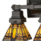 Meyda Lighting Sierra Prairie Mission 12" 2-Light Mahogany Bronze Wall Sconce With Multi-Colored Shade Glass