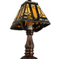 Meyda Lighting Sierra Prairie Mission 12" Mahogany Bronze Mini Table Lamp With Amber Shade Glass