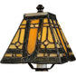 Meyda Lighting Sierra Prairie Mission 12" Mahogany Bronze Mini Table Lamp With Amber Shade Glass
