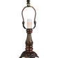 Meyda Lighting Sierra Prairie Mission 12" Mahogany Bronze Mini Table Lamp With Amber Shade Glass