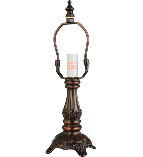Meyda Lighting Sierra Prairie Mission 12" Mahogany Bronze Mini Table Lamp With Amber Shade Glass