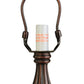 Meyda Lighting Sierra Prairie Mission 12" Mahogany Bronze Mini Table Lamp With Amber Shade Glass